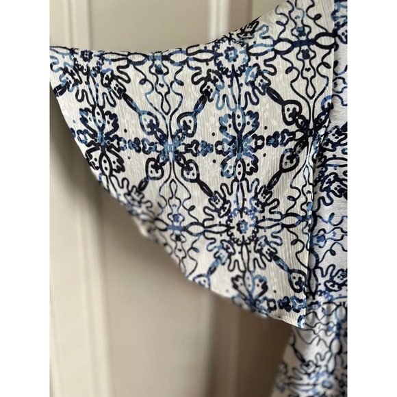 NWT Taylor Printed Flutter Sleeve Bodice Cut Out A-Line Dress Sz 2 - Picture 6 of 12